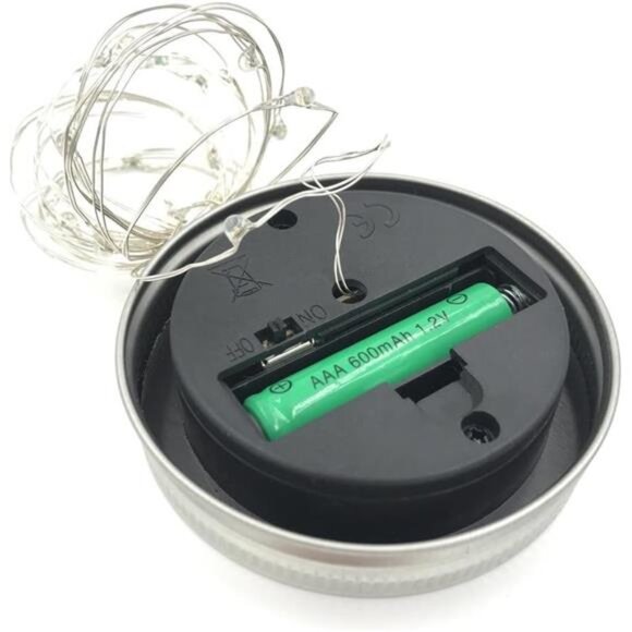 6-Pack Solar-powered Mason Jar Lights 20 LEDs (6 Hanger Included / No Jar),Warm - Picture 3 of 8